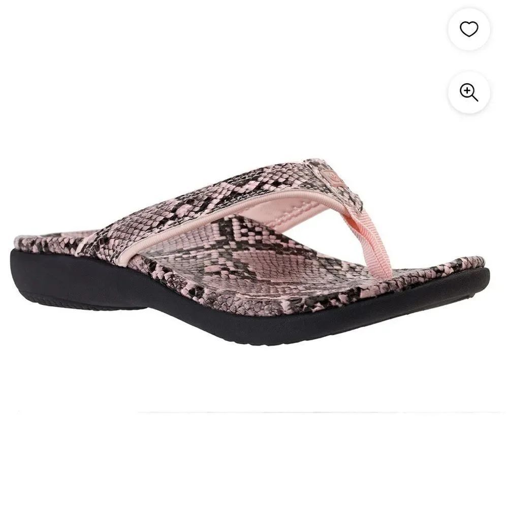 Spenco Yumi Nuevo Snake Women's Orthotic Thong Sandal Pink size 10 D
